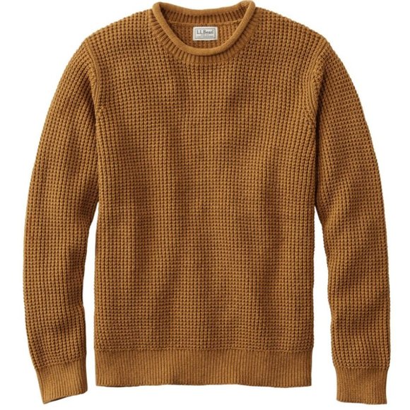 Men's L.L.Bean Organic Cotton Waffle Sweater, Rollneck Crew - Large - Picture 8 of 8
